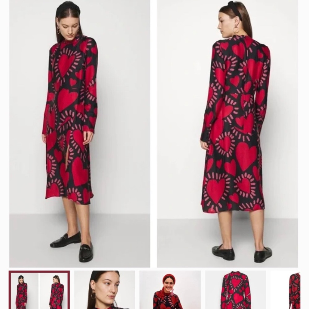 😍 FARM RIO HEARTS MIDI MAXI DRESS RARE XS